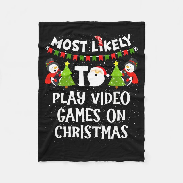 Manta Polar Most Likely To Play Video Games Funny Christmas Ga (Anverso)