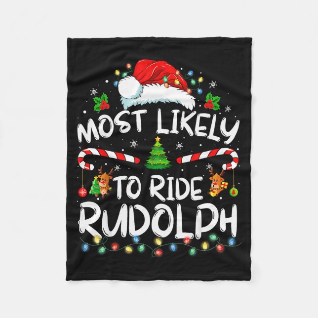 Manta Polar Most Likely To Ride Rudolph Funny Christmas Holida (Anverso)