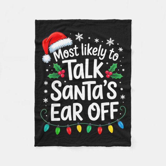 Manta Polar Most Likely To Talk Santa’s Ear Off Funny Holiday  (Anverso)