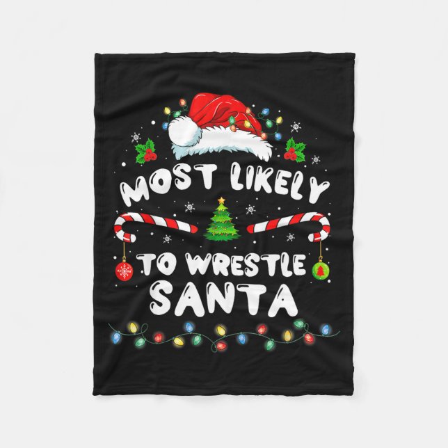 Manta Polar Most Likely To Wrestle Santa Christmas Funny Xmas  (Anverso)