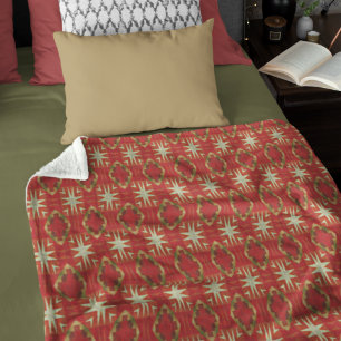 Manta Polar Mostaza Beige Verde Marrón Rojo Naranja Arte Triba