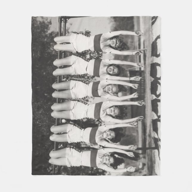 Manta Polar Mostrar chicas en bares de monos, diseño juguetón. (Anverso)