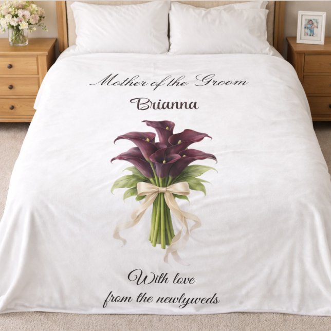 Manta Polar Mother of the Groom Calla Lily Wedding Party Gift  (Subido por el creador)