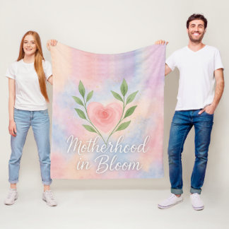Manta Polar Motherhood in Bloom Fleece Blanket – Floral Gift.