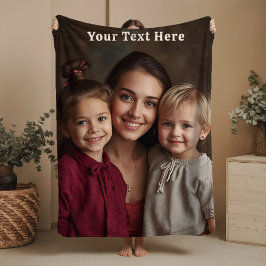 Manta Polar Mothers Day Fleece Blanket Custom Photo Text Gifts