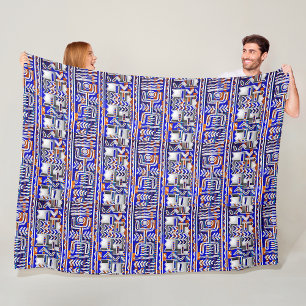 Manta Polar Motif de baile geométrico de tela de Kuba afrocént
