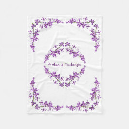 Manta Polar Motif de orquídeas púrpura personalizadas