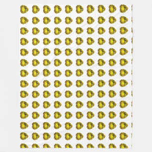 Manta Polar Motif del corazón amarillo