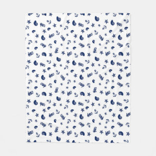 Manta Polar Motif marino con caballitos de mar