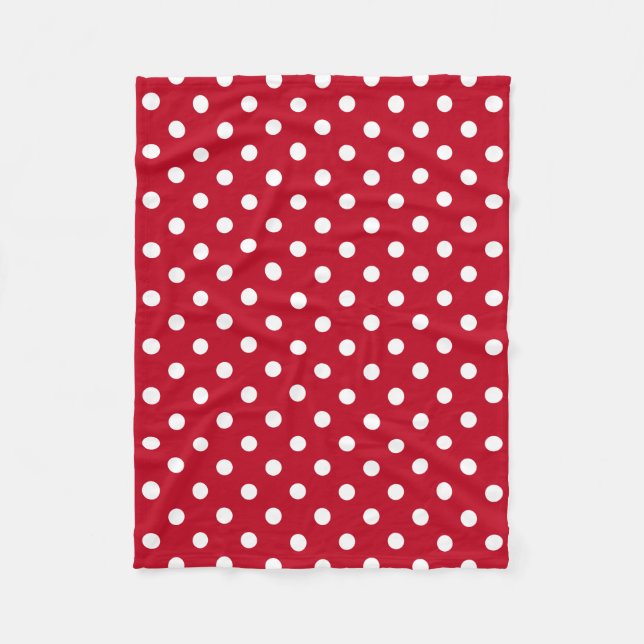 Manta Polar Motif Pois Blanc Rouge et blanc (Anverso)