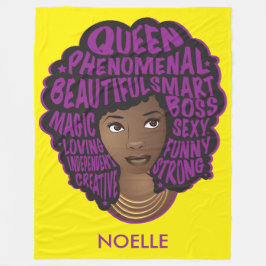 Manta Polar Motivadoras mujeres negras, moradas y amarillas