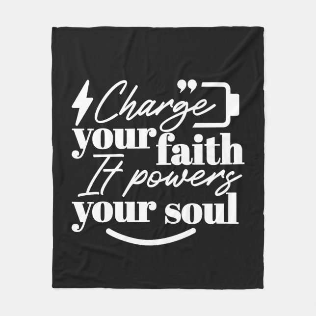 Manta Polar Motivational Christian Quote – Charge Your Faith (Anverso)