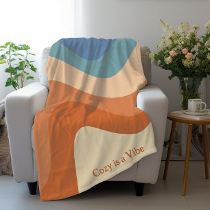 Manta Polar Motivo de onda de Groovy Retro Cosy