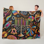 Manta Polar Motivos Coloridos Hanukkah Menorah<br><div class="desc">Motivos Coloridos Hanukkah Menorah</div>