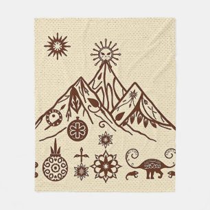 Manta Polar Motivos de montaña inspirados en celtas e inuits