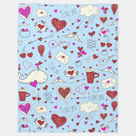 Manta Polar Motivos el día de San Valentín - Patrón sin soldad