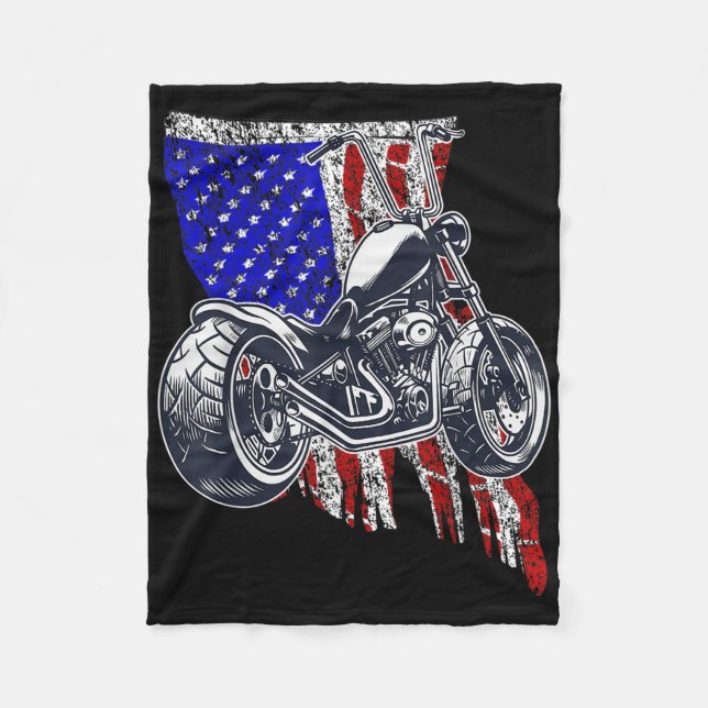 Manta Polar Motocicleta Bobber Julio 4 Día de conmemoración de (Anverso)