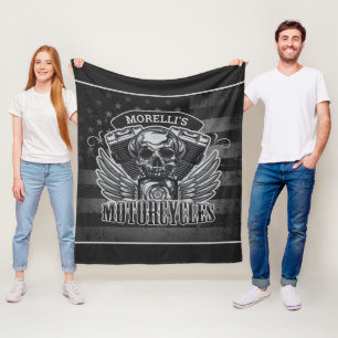 Manta Polar Motocicletas Skull V-Twin NOMBRE AÑADIDO de los ci