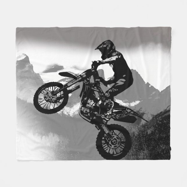 Manta Polar Motocross Biker - Montañas rocosas (Frente (Horizontal))