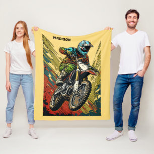 Manta Polar Motocross de nombre personalizado