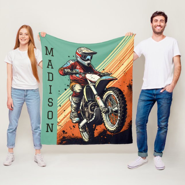 Manta Polar Motocross de nombre personalizado (In situ)