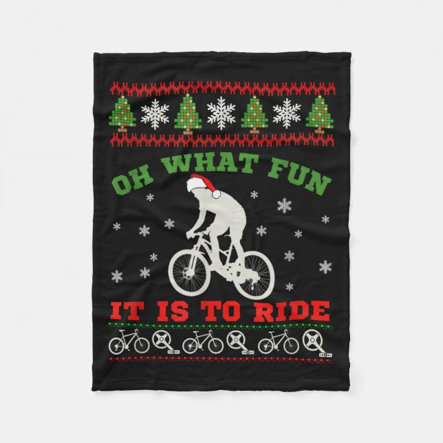 Manta Polar Mountain Bike Rider, Oh What Fun Christmas Ugly Sw (Anverso)