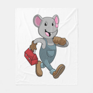 Manta Polar Mouse como Handyman con Cuadro de herramientas