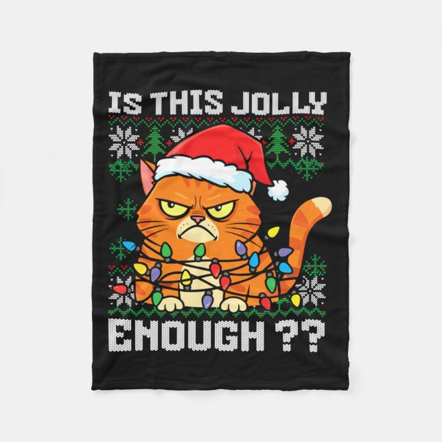 Manta Polar Mpy Christmas Cat Ugly Sweater Is This Jolly Enoug (Anverso)