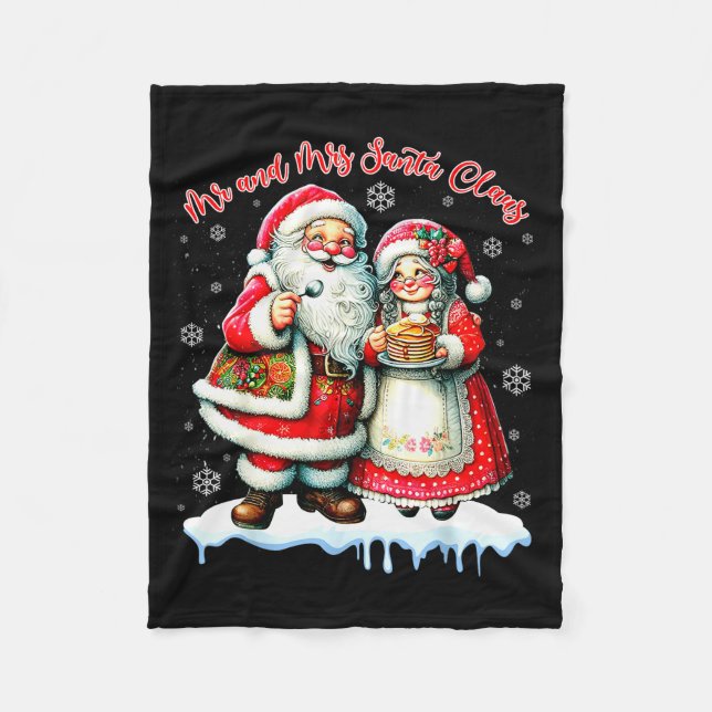 Manta Polar Mr &amp; Mrs Santa Claus Christmas Matching Couple (Anverso)