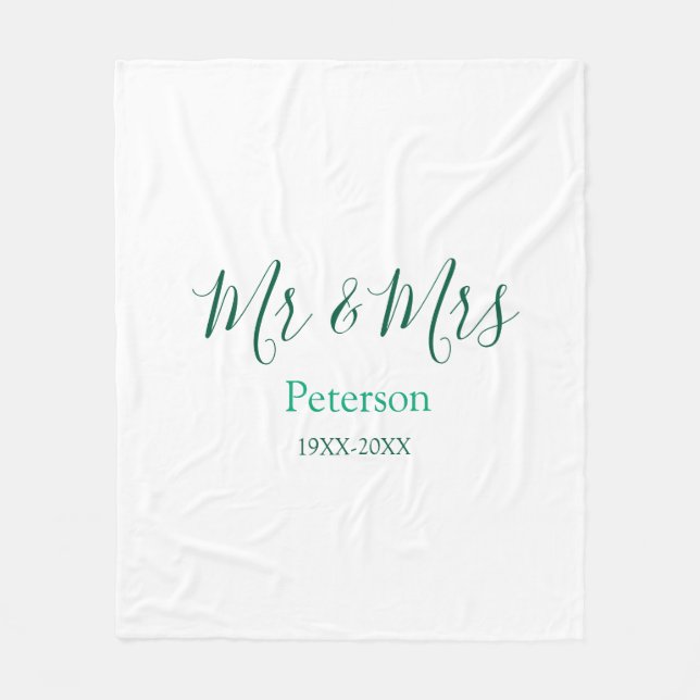 Manta Polar Mr & Mrs last name married year wedding engagement (Anverso)