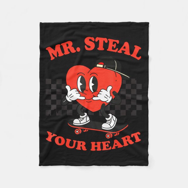 Manta Polar Mr Steal Your Heart For Boys Toddlers Valentine's  (Anverso)