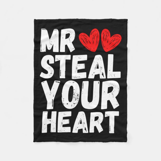 Manta Polar Mr Steal Your Heart Valentines Day Boys Kids  (Anverso)
