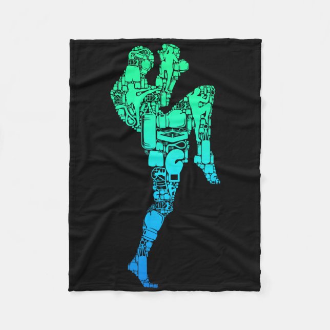 Manta Polar Muay Thai Boxes Taekwondo Niños Hombres (Anverso)