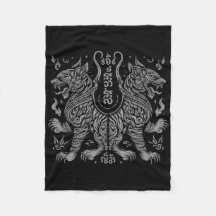 Manta Polar Muay Thai Mma Lucha Tatuaje Gemelo Tigre Kickboxin