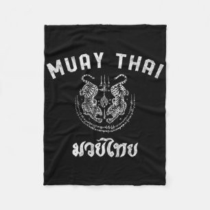 Manta Polar Muay Thai Twin Tiger Kickboxing Mma Regalo - Blanc
