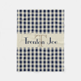 Manta Polar Muchachos de color caqui del nombre del monograma