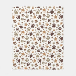 Manta Polar Muddy Paw Prints Fleece Blanket