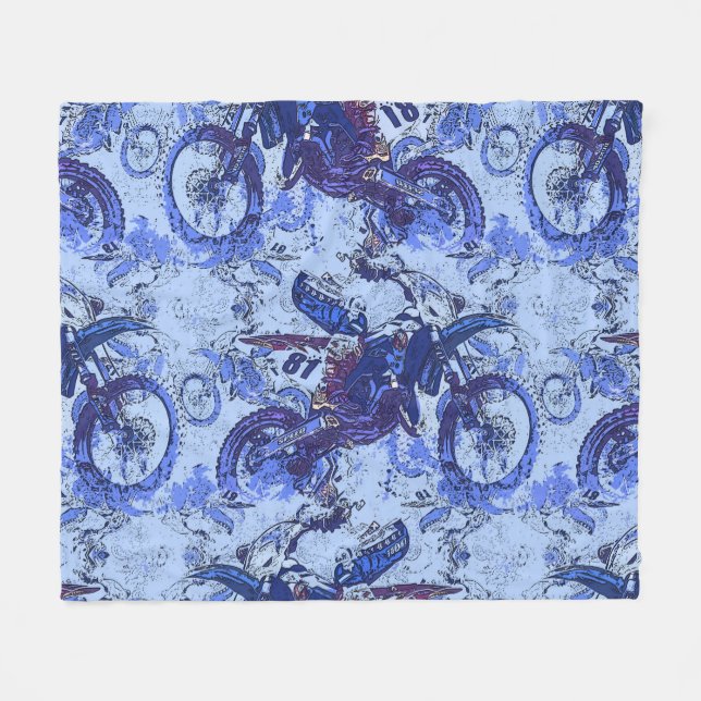 Manta Polar Muelle en Bicicleta Sucia - Motocross Racers (Frente (Horizontal))