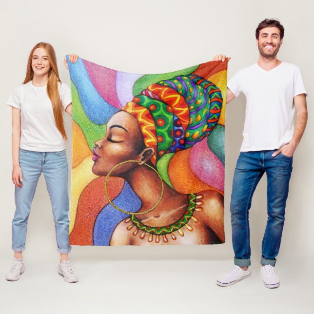 Manta Polar Mujer africana con tejidos tradicionales de cera (In situ)