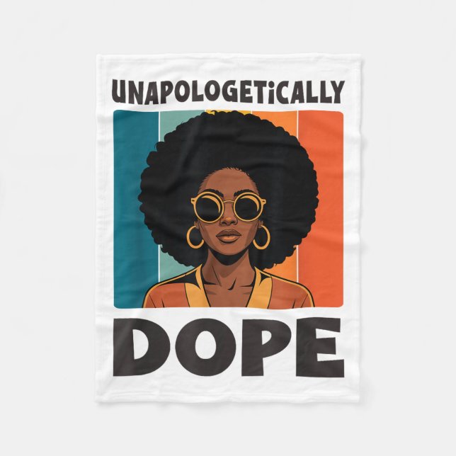Manta Polar Mujer Afro Orgullo de Melanina Sin Disculpas  (Anverso)