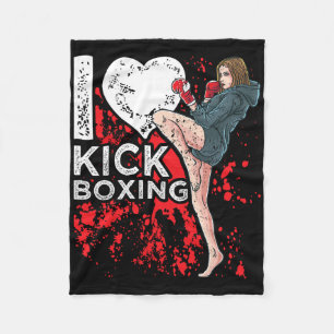 Manta Polar Mujer Chica Kickboxer Me encanta el kickboxing