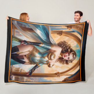 Manta Polar Mujer con atuendo opulento de oro y turquesa por X