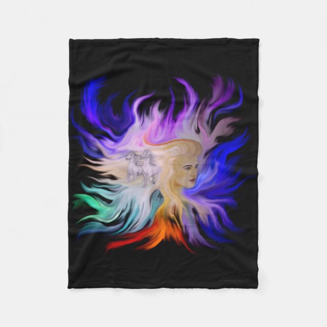 Manta Polar Mujer con caballo (Anverso)