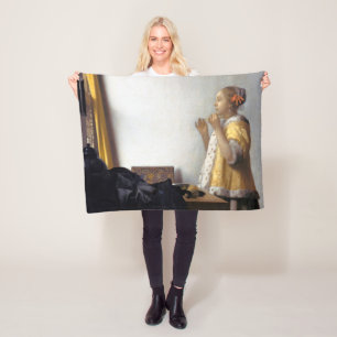 Manta Polar Mujer con collar de perlas, Johannes Vermeer