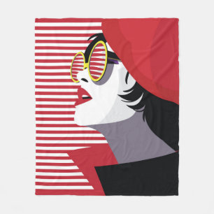 Manta Polar Mujer de moda con estilo de arte pop.