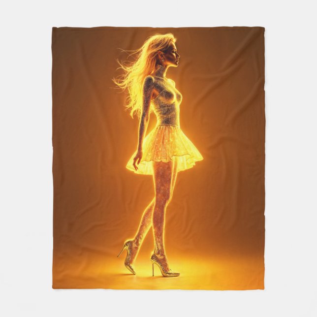 Manta Polar Mujer de moda iluminada con luz de neón (Anverso)