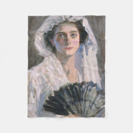 Manta Polar Mujer elegante con ventilador negro (Fujishima Tak