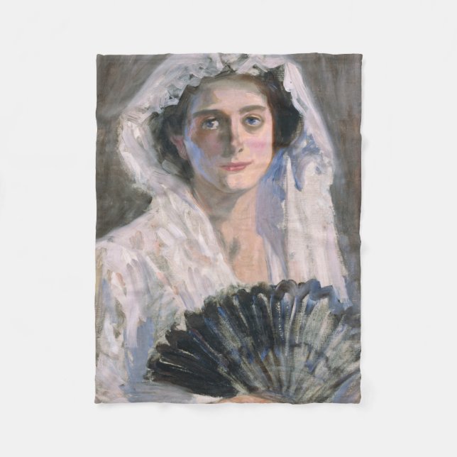 Manta Polar Mujer elegante con ventilador negro (Fujishima Tak (Anverso)