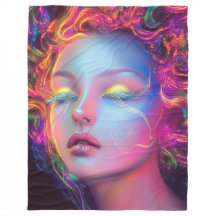 Mujer extranjera con pelo cósmico