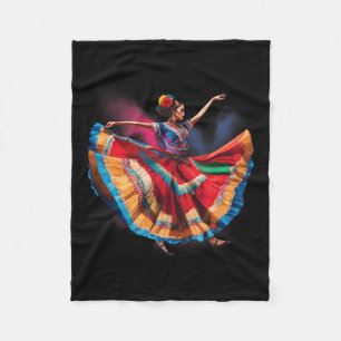 Manta Polar Mujer folclórica bailando con el folklore mexicano